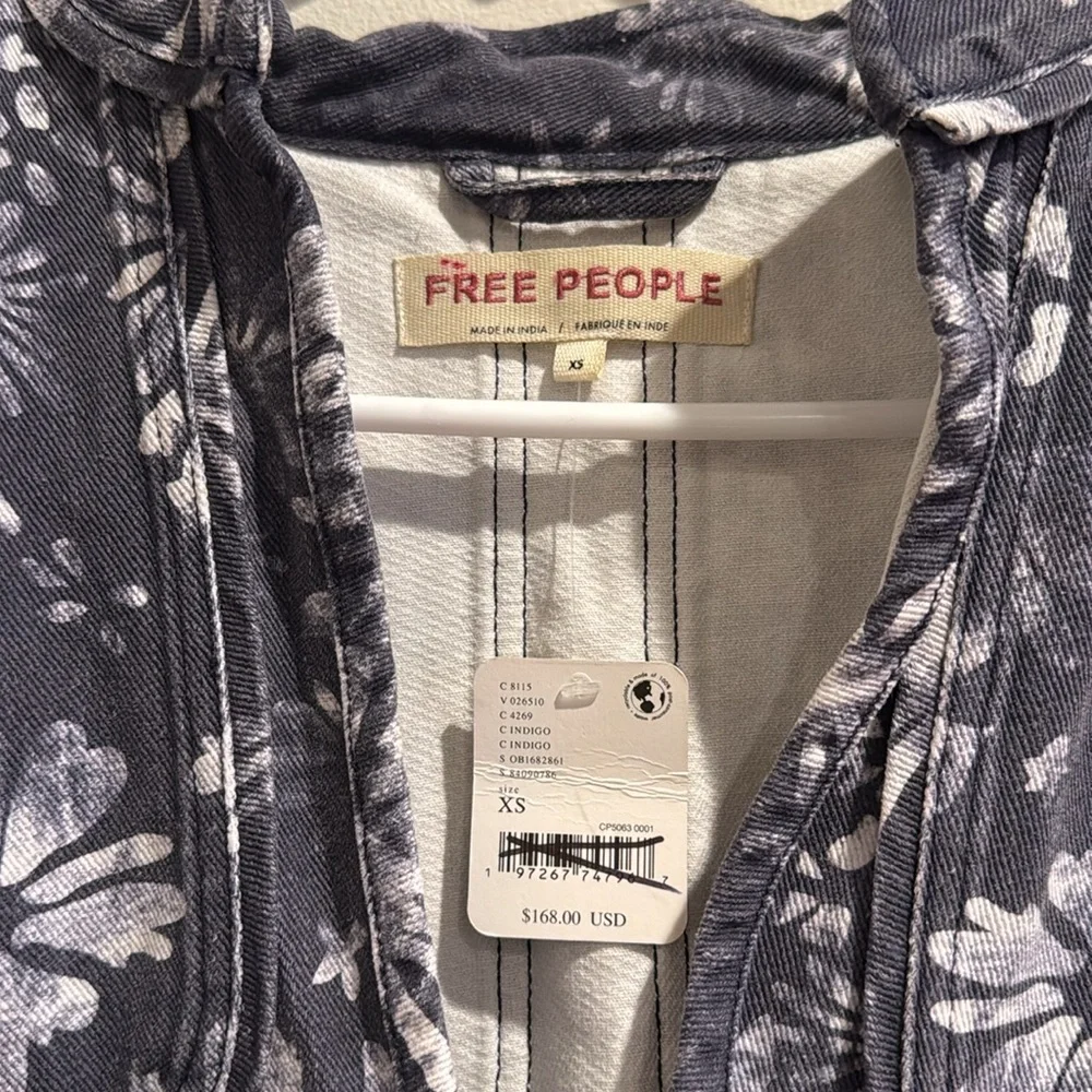 NWT NWT FREE PEOPLE Lua Bed Jacket Slouchy In Indigo Size extra Small‎ - Picture 5 of 12